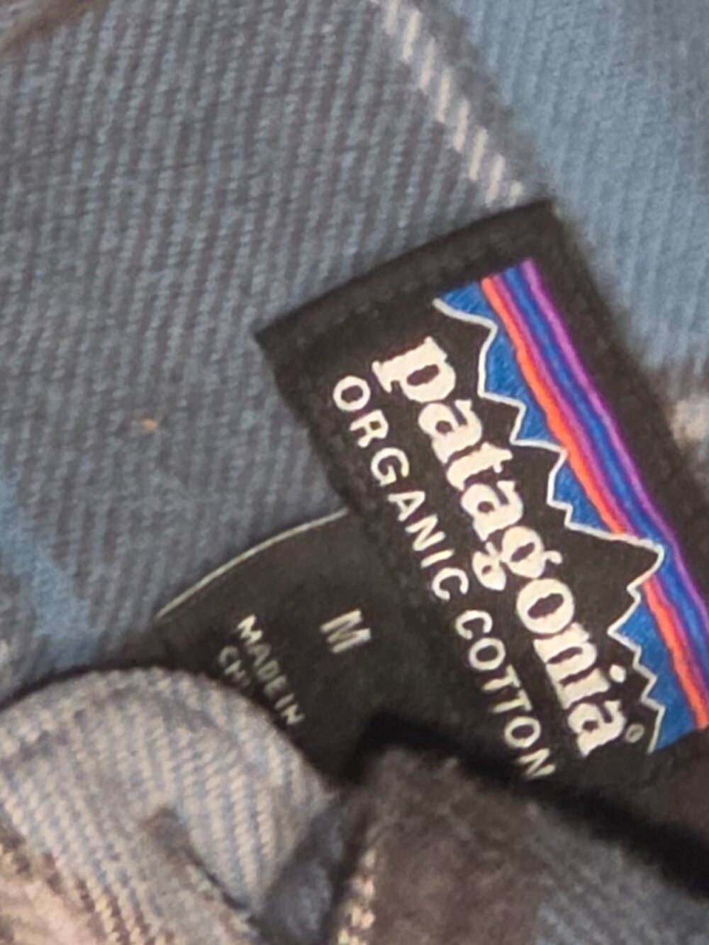 Patagonia Organic Cotton Flannel Blue Gray Plaid M - Picture 5 of 5